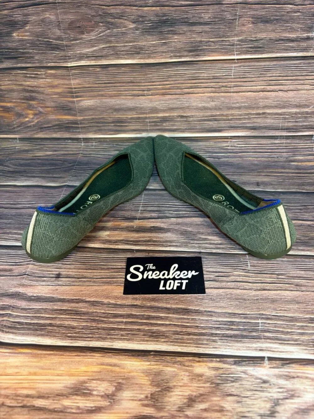 Rothy's The Point Flats Women's Green Safari Knit‎ Slip On Shoes Size 9